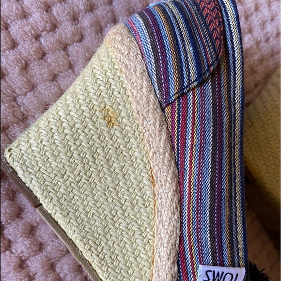 Toms tribal design espadrille wedge peep toe - Picture 4 of 8